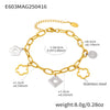 316L Stainless Steel Flower Geometric Pendant Oshaped Chain Bracelet Mirror Polished Electroplated