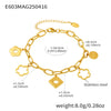316L Stainless Steel Flower Geometric Pendant Oshaped Chain Bracelet Mirror Polished Electroplated