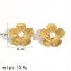 Stainless Steel Flower Jewelry Set For Women With Electroplating Rings And Earrings Included