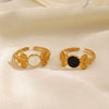Stainless Steel Flower Opening Round Hip Hop Ring For Women With Electroplating Treatment