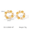 Stainless Steel Flower Patterned Pvd Electroplated Antique Style Women's Pearl Inlaid Garland Earrings