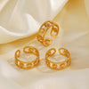 Stainless Steel Flower Ring For Women Electroplated Design