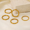 Stainless Steel Flower Ring For Women Ins Style Natural 18K Goldplated