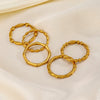 Stainless Steel Flower Ring For Women Ins Style Natural 18K Goldplated