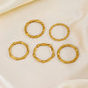 Stainless Steel Flower Ring For Women Ins Style Natural 18K Goldplated