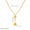 Stainless Steel Flower Shaped Long Tassel Clavicle Chain Necklace With Electroplating Process For Women In Fashion Style