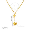 Stainless Steel Flower Shaped Long Tassel Clavicle Chain Necklace With Electroplating Process For Women In Fashion Style