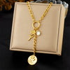 Stainless Steel Flower Shaped Long Tassel Clavicle Chain Necklace With Electroplating Process For Women In Fashion Style