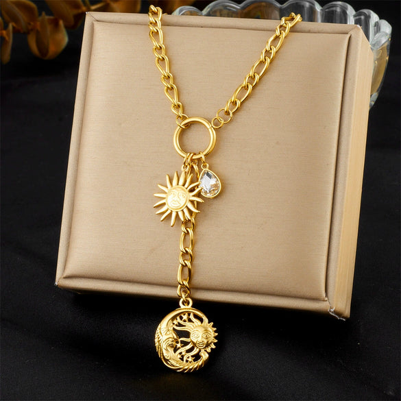 Stainless Steel Flower Shaped Long Tassel Clavicle Chain Necklace With Electroplating Process For Women In Fashion Style