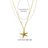 Stainless Steel Flower Starfish Pendant Necklace Electroplated Fashion Jewelry
