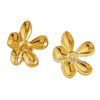 Stainless Steel Flower Threedimensional Glossy Oil Embossed Women's Earrings
