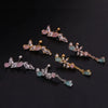 Stainless Steel Flower Zircon Earrings For Women
