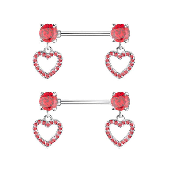 Stainless Steel Flower Zircon Nipple Ring Piercing Jewelry Electroplated