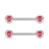 Stainless Steel Flower Zircon Nipple Ring Piercing Jewelry Electroplated