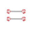 Stainless Steel Flower Zircon Nipple Ring Piercing Jewelry Electroplated