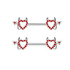 Stainless Steel Flower Zircon Nipple Ring Piercing Jewelry Electroplated