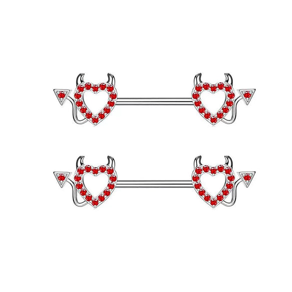 Stainless Steel Flower Zircon Nipple Ring Piercing Jewelry Electroplated