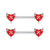 Stainless Steel Flower Zircon Nipple Ring Piercing Jewelry Electroplated