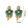 Stainless Steel Flowershaped Doublesided Oil Drop Diy Pendant Jewelry Accessories