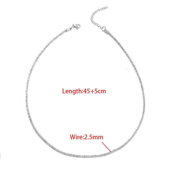 Stainless Steel Folding Cross Twist Flower Necklace And Bracelet Electroplated For Girls Fashion