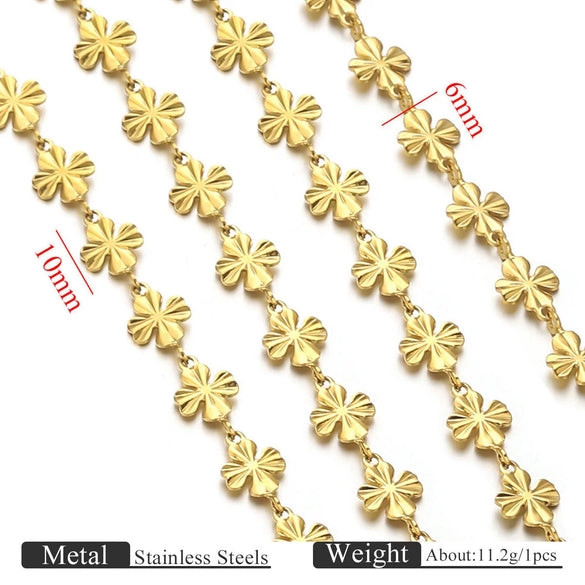 Stainless Steel Fourleaf Clover Electroplated Chain Jewelry Accessories For Women