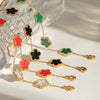 Stainless Steel Fourleaf Clover Flower Style Women's Bracelet With Electroplating