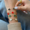 Stainless Steel Fourleaf Clover Flower Style Women's Bracelet With Electroplating