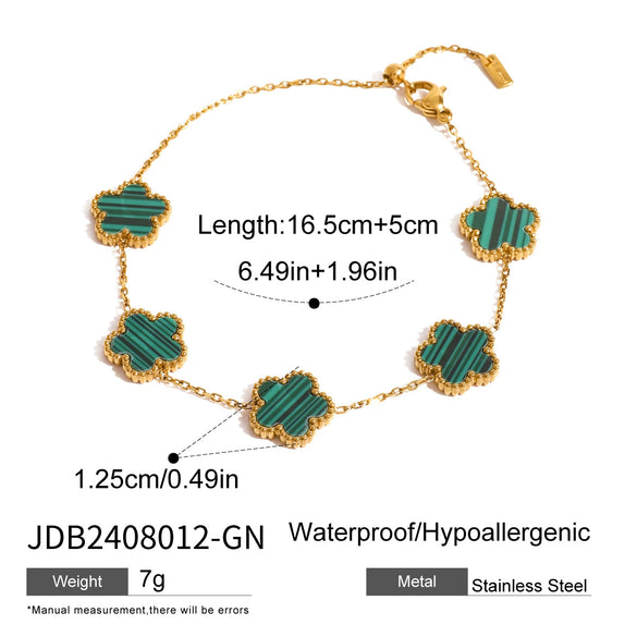 Stainless Steel Fourleaf Clover Flower Style Women's Bracelet With Electroplating
