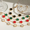 Stainless Steel Fourleaf Clover Flower Style Women's Bracelet With Electroplating