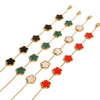 Stainless Steel Fourleaf Clover Flower Style Women's Bracelet With Electroplating