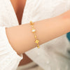Stainless Steel Fourleaf Clover Gemstone Pendant Bracelet Electroplated Women's Jewelry Simple Style