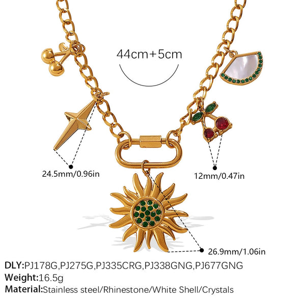 316L Stainless Steel Fourleaf Clover Necklace With Electroplating Design For Women