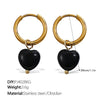 316L Stainless Steel Fourleaf Flower Rhinestone Earrings Electroplated For Women Fashion Jewelry