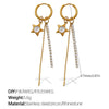 316L Stainless Steel Fourleaf Flower Rhinestone Earrings Electroplated For Women Fashion Jewelry