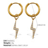 316L Stainless Steel Fourleaf Flower Rhinestone Earrings Electroplated For Women Fashion Jewelry