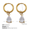 316L Stainless Steel Fourleaf Flower Rhinestone Earrings Electroplated For Women Fashion Jewelry