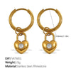 316L Stainless Steel Fourleaf Flower Rhinestone Earrings Electroplated For Women Fashion Jewelry