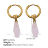 316L Stainless Steel Fourleaf Flower Rhinestone Earrings Electroplated For Women Fashion Jewelry