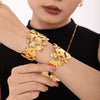 316L Stainless Steel French Flower Wide Opening Bracelet Pvd Electroplated Minimalist Geometric Style