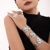 316L Stainless Steel French Flower Wide Opening Bracelet Pvd Electroplated Minimalist Geometric Style