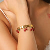 Stainless Steel Fruit Cherry Elastic Chain Bracelet Electroplating Women's Jewelry Light Luxury Niche Design