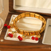 Stainless Steel Fruit Cherry Elastic Chain Bracelet Electroplating Women's Jewelry Light Luxury Niche Design