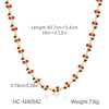 Stainless Steel Fruit Cherry Pendant Necklace For Women With Dripping Oil Design