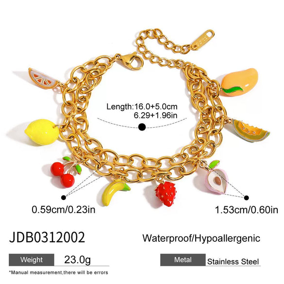 Stainless Steel Fruit Geometric Electroplated Bracelet Jewelry
