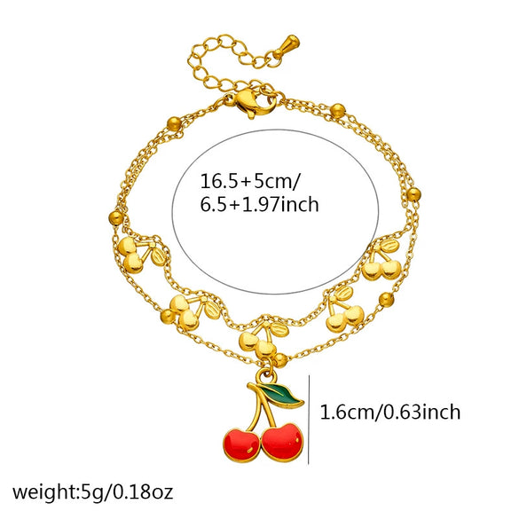 Stainless Steel Fruit Pattern Electroplated Women's Bracelet