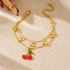Stainless Steel Fruit Pattern Electroplated Women's Bracelet