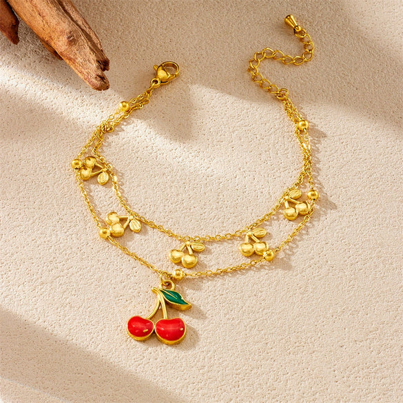 Stainless Steel Fruit Pattern Electroplated Women's Bracelet