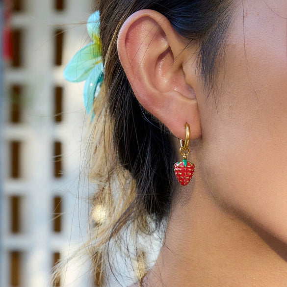 Stainless Steel Fruit Pattern Electroplating Earrings For Women