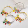 Stainless Steel Fruit Pendant Adjustable Bracelet Electroplated Fashion Style Unisex