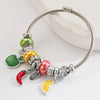 Stainless Steel Fruit Pendant Adjustable Bracelet Electroplated Fashion Style Unisex